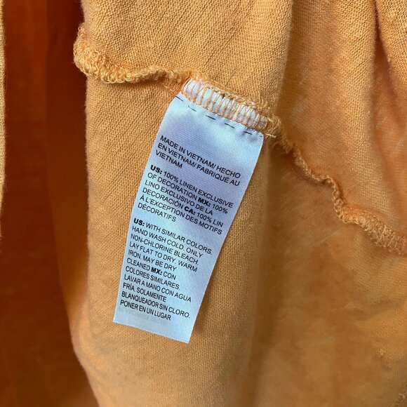 Chico's T-shirt Womens XL Linen Fringe Sleeve Orange - Picture 4 of 9